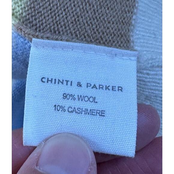 Chinti & Parker Stripe Cardigan Sweater Size Medium Women’s Cream Open Front - Picture 4 of 8